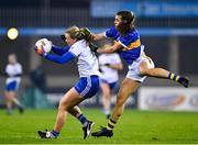 6 November 2020; Ellen Mc Carron of Monaghan in action against Caitlin Kennedy of Tipperary during the TG4 All-Ireland Senior Ladies Football Championship Round 2 match between Monaghan and Tipperary at Parnell Park in Dublin. Photo by Eóin Noonan/Sportsfile