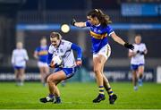 6 November 2020; Ellen Mc Carron of Monaghan in action against Caitlin Kennedy of Tipperary during the TG4 All-Ireland Senior Ladies Football Championship Round 2 match between Monaghan and Tipperary at Parnell Park in Dublin. Photo by Eóin Noonan/Sportsfile
