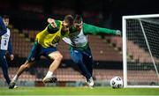 9 November 2020; Jayson Molumby and Aaron Connolly, right, during a Republic of Ireland training session at The Hive in Barnet, England. Photo by Stephen McCarthy/Sportsfile