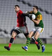 8 November 2020; David Moran of Kerry is tackled by Luke Connolly of Cork during the Munster GAA Football Senior Championship Semi-Final match between Cork and Kerry at Páirc Uí Chaoimh in Cork. Photo by Brendan Moran/Sportsfile
