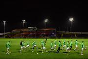 9 November 2020; Shamrock Rovers players warm-up prior to their SSE Airtricity League Premier Division match against Shelbourne at Tolka Park in Dublin. Photo by Seb Daly/Sportsfile