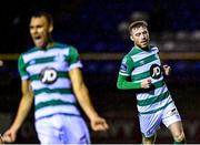 9 November 2020; Jack Byrne of Shamrock Rovers, right, after scoring his side's first goal, as team-mate Graham Burke celebrates, during the SSE Airtricity League Premier Division match between Shelbourne and Shamrock Rovers at Tolka Park in Dublin. Photo by Seb Daly/Sportsfile