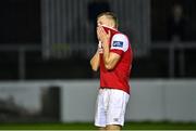 9 November 2020; Jamie Lennon of St Patrick's Athletic dejected after the SSE Airtricity League Premier Division match between St Patrick's Athletic and Bohemians at Richmond Park in Dublin. Photo by Piaras Ó Mídheach/Sportsfile