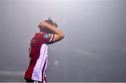 9 November 2020; Conor McCormack of Derry City reacts after missing a goal chance during the SSE Airtricity League Premier Division match between Cork City and Derry City at Turners Cross in Cork. Photo by Eóin Noonan/Sportsfile