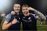 9 November 2020; Goalscorers Ronan Coughlan, left, and Jesse Devers of Sligo Rovers celebrate after their sides victory in the SSE Airtricity League Premier Division match between Dundalk and Sligo Rovers at Oriel Park in Dundalk, Louth. Photo by Sam Barnes/Sportsfile