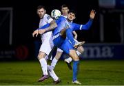 9 November 2020; Kosovar Sadiki of Finn Harps in action against Daryl Murphy of Waterford during the SSE Airtricity League Premier Division match between Finn Harps and Waterford at Finn Park in Ballybofey, Donegal. Photo by Harry Murphy/Sportsfile
