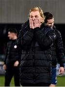 9 November 2020; Sligo Rovers manager Liam Buckley reacts following his side's victory in the SSE Airtricity League Premier Division match between Dundalk and Sligo Rovers at Oriel Park in Dundalk, Louth. Photo by Sam Barnes/Sportsfile