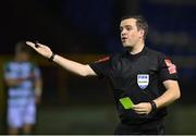 9 November 2020; Referee Robert Harvey during the SSE Airtricity League Premier Division match between Shelbourne and Shamrock Rovers at Tolka Park in Dublin. Photo by Seb Daly/Sportsfile