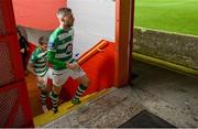 9 November 2020; Jack Byrne of Shamrock Rovers leaves the dressing room on his way to the pitch for the beginning of the second half during the SSE Airtricity League Premier Division match between Shelbourne and Shamrock Rovers at Tolka Park in Dublin. Photo by Seb Daly/Sportsfile