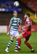 9 November 2020; Lee Grace of Shamrock Rovers in action against Gary Deegan of Shelbourne during the SSE Airtricity League Premier Division match between Shelbourne and Shamrock Rovers at Tolka Park in Dublin. Photo by Seb Daly/Sportsfile