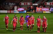9 November 2020; Shelbourne players prior to the SSE Airtricity League Premier Division match between Shelbourne and Shamrock Rovers at Tolka Park in Dublin. Photo by Seb Daly/Sportsfile