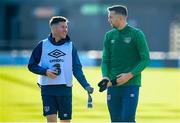 10 November 2020; Shane Duffy, right, and James McCarthy during a Republic of Ireland training session at The Hive in London, England. Photo by Stephen McCarthy/Sportsfile