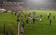 9 November 2020; Players from both teams leave the pitch following the SSE Airtricity League Premier Division match between Cork City and Derry City at Turners Cross in Cork. Photo by Eóin Noonan/Sportsfile