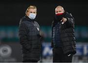 9 November 2020; Sligo Rovers manager Liam Buckley, left, and Sligo Rovers recruitment & opposition analyst Dave Campbell in coverdation ahead of the SSE Airtricity League Premier Division match between Dundalk and Sligo Rovers at Oriel Park in Dundalk, Louth. Photo by Sam Barnes/Sportsfile