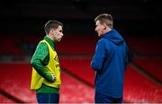 11 November 2020; Seamus Coleman and manager Stephen Kenny during a Republic of Ireland training session at Wembley Stadium in London, England. Photo by Stephen McCarthy/Sportsfile