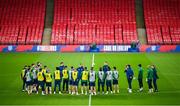 11 November 2020; Manager Stephen Kenny speaks to his players during a Republic of Ireland training session at Wembley Stadium in London, England. Photo by Stephen McCarthy/Sportsfile