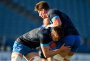 12 November 2020; Ryan Baird, left, and Joe McCarthy during a Leinster Rugby squad training session at the RDS Arena in Dublin. Photo by Brendan Moran/Sportsfile