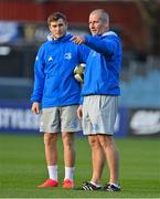 12 November 2020; Senior coach Stuart Lancaster and Jordan Larmour during a Leinster Rugby squad training session at the RDS Arena in Dublin. Photo by Brendan Moran/Sportsfile