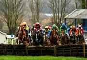 12 November 2020; A view of the field as runners and riders jump the seventh during the INH Stallion Owners EBF Maiden Hurdle DIV I at Clonmel Racecourse in Clonmel, Tipperary. Photo by Seb Daly/Sportsfile