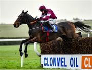 12 November 2020; Shattered Love, with Mark Walsh up, jumps the eighth on their way to winning the T.A. Morris Memorial Irish EBF Mares Steeplechase at Clonmel Racecourse in Clonmel, Tipperary. Photo by Seb Daly/Sportsfile