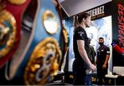 12 November 2020; Katie Taylor during a press conference in advance of her Undisputed Lightweight Championship fight with Miriam Gutierrez on Saturday night. Photo by Mark Robinson / Matchroom Boxing via Sportsfile