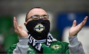 12 November 2020; A Northern Ireland supporter prior to the UEFA EURO2020 Qualifying Play-Off Final match between Northern Ireland and Slovakia at National Football Stadium at Windsor Park in Belfast. Photo by David Fitzgerald/Sportsfile