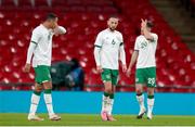 12 November 2020; Republic of Ireland players, from left, Adam Idah, Conor Hourihane and Dara O'Shea react after conceding a goal for England to lead 1-0 during the International Friendly match between England and Republic of Ireland at Wembley Stadium in London, England. Photo by Matt Impey/Sportsfile