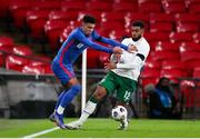 12 November 2020; Jadon Sancho of England is tackled by Cyrus Christie during the International Friendly match between England and Republic of Ireland at Wembley Stadium in London, England. Photo by Matt Impey/Sportsfile