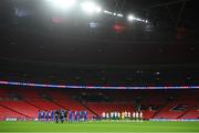 12 November 2020; Players from both sides stand for a minutes applause prior to the International Friendly match between England and Republic of Ireland at Wembley Stadium in London, England. Photo by Stephen McCarthy/Sportsfile