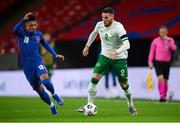 12 November 2020; Matt Doherty of Republic of Ireland in action against Jadon Sancho of England during the International Friendly match between England and Republic of Ireland at Wembley Stadium in London, England. Photo by Stephen McCarthy/Sportsfile