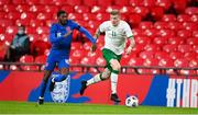 12 November 2020; Robbie Brady of Republic of Ireland in action against Ainsley Maitland-Niles of England during the International Friendly match between England and Republic of Ireland at Wembley Stadium in London, England. Photo by Stephen McCarthy/Sportsfile
