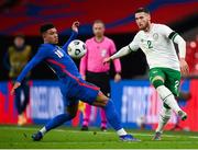 12 November 2020; Matt Doherty of Republic of Ireland in action against Jadon Sancho of England during the International Friendly match between England and Republic of Ireland at Wembley Stadium in London, England. Photo by Stephen McCarthy/Sportsfile