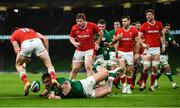 13 November 2020; Andrew Porter loses control of the ball as he goes over the try line resulting in a penalty to Wales during the Autumn Nations Cup match between Ireland and Wales at Aviva Stadium in Dublin. Photo by David Fitzgerald/Sportsfile