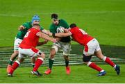 13 November 2020; Caelan Doris of Ireland is tackled by Elliot Dee, left, and Samson Lee of Wales during the Autumn Nations Cup match between Ireland and Wales at Aviva Stadium in Dublin. Photo by Ramsey Cardy/Sportsfile