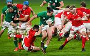 13 November 2020; James Lowe of Ireland on his way to scoring his side's second try during the Autumn Nations Cup match between Ireland and Wales at Aviva Stadium in Dublin. Photo by Ramsey Cardy/Sportsfile