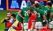 13 November 2020; Jake Ball of Wales is treated for a head injury during the Autumn Nations Cup match between Ireland and Wales at Aviva Stadium in Dublin. Photo by Ramsey Cardy/Sportsfile