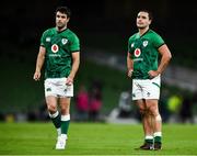 13 November 2020; Conor Murray, left, and James Lowe of Ireland during the Autumn Nations Cup match between Ireland and Wales at Aviva Stadium in Dublin. Photo by David Fitzgerald/Sportsfile