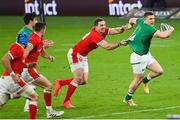 13 November 2020; Andrew Conway of Ireland is tackled by George North of Wales during the Autumn Nations Cup match between Ireland and Wales at Aviva Stadium in Dublin. Photo by Ramsey Cardy/Sportsfile