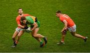 14 November 2020; Hugh McFadden of Donegal is tackled by Jamie Clarke of Armagh during the Ulster GAA Football Senior Championship Semi-Final match between Donegal and Armagh at Kingspan Breffni in Cavan. Photo by David Fitzgerald/Sportsfile