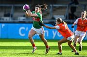 14 November 2020; Rachel Kearns of Mayo in action against Grace Ferguson of Armagh during the TG4 All-Ireland Senior Ladies Football Championship Round 3 match between Armagh and Mayo at Parnell Park in Dublin. Photo by Sam Barnes/Sportsfile