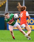 14 November 2020; Aileen Gilroy of Mayo in action against Blaithin Mackin of Armagh during the TG4 All-Ireland Senior Ladies Football Championship Round 3 match between Armagh and Mayo at Parnell Park in Dublin. Photo by Sam Barnes/Sportsfile