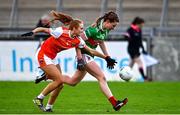 14 November 2020; Aileen Gilroy of Mayo in action against Blaithin Mackin of Armagh during the TG4 All-Ireland Senior Ladies Football Championship Round 3 match between Armagh and Mayo at Parnell Park in Dublin. Photo by Sam Barnes/Sportsfile
