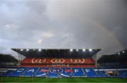 14 November 2020; A rainbow is seen above the Cardiff City stadium prior to a Republic of Ireland training session at Cardiff City Stadium in Cardiff, Wales. Photo by Stephen McCarthy/Sportsfile