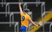 14 November 2020; Tony Kelly of Clare celebrates scoring his side's first goal during the GAA Hurling All-Ireland Senior Championship Qualifier Round 2 match between Wexford and Clare at MW Hire O'Moore Park in Portlaoise, Laois. Photo by Piaras Ó Mídheach/Sportsfile