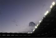 14 November 2020; A view of the floodlights and night sky prior to the Leinster GAA Hurling Senior Championship Final match between Kilkenny and Galway at Croke Park in Dublin. Photo by Seb Daly/Sportsfile