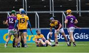 14 November 2020; Tony Kelly of Clare awaits medical attention in the first half during the GAA Hurling All-Ireland Senior Championship Qualifier Round 2 match between Wexford and Clare at MW Hire O'Moore Park in Portlaoise, Laois. Photo by Piaras Ó Mídheach/Sportsfile