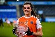 14 November 2020; Aimee Mackin of Armagh accepts the Player of the Match award following the TG4 All-Ireland Senior Ladies Football Championship Round 3 match between Armagh and Mayo at Parnell Park in Dublin. Photo by Sam Barnes/Sportsfile