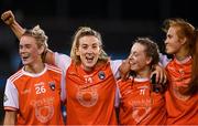 14 November 2020; Armagh players from left, Shauna Grey, Kelly Mallon, Aoife McCoy and Blaithin Mackin celebrate following the TG4 All-Ireland Senior Ladies Football Championship Round 3 match between Armagh and Mayo at Parnell Park in Dublin. Photo by Sam Barnes/Sportsfile