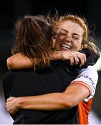 14 November 2020; Aveen Bellew of Armagh, right, celebrates with team-mates following the TG4 All-Ireland Senior Ladies Football Championship Round 3 match between Armagh and Mayo at Parnell Park in Dublin. Photo by Sam Barnes/Sportsfile
