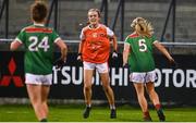 14 November 2020; Catherine Marley of Armagh celebrates after scoring her side's fourth goal during the TG4 All-Ireland Senior Ladies Football Championship Round 3 match between Armagh and Mayo at Parnell Park in Dublin. Photo by Sam Barnes/Sportsfile